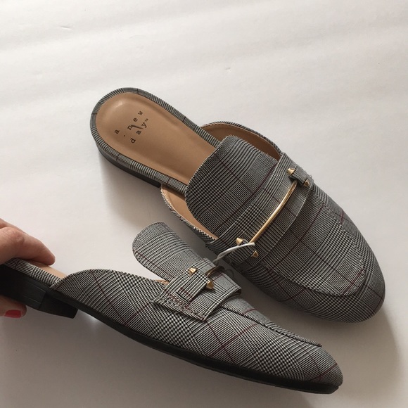 A New Day Remmy Plaid Backless Loafers Shoes New - Picture 3 of 4